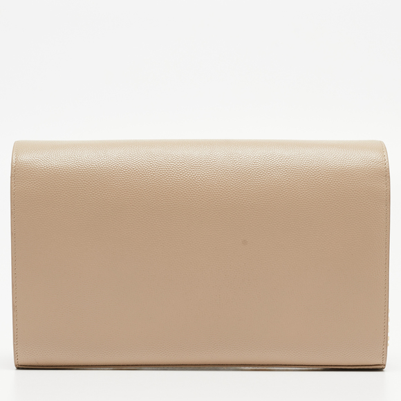 Saint Laurent Beige Leather Kate Chain Clutch - Picture 4 of 8